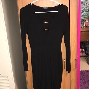 Long Sleeve Black Bodycon Dress